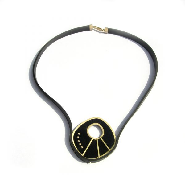 Unique 18ct Gold and Vinyl Pendant Oxx Jewellery