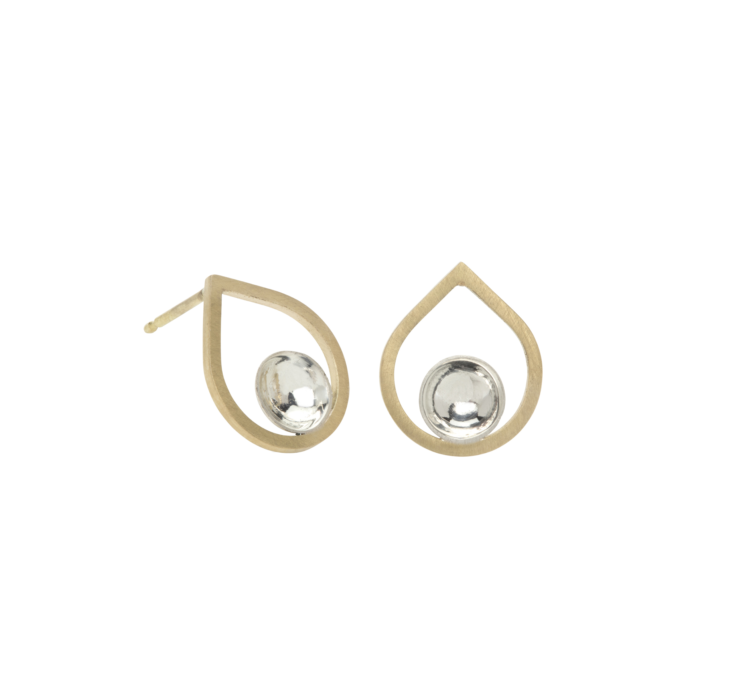 Mini optical illusion drop shape earrings in 18ct gold - Oxx Jewellery