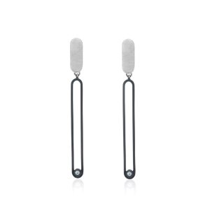 Diamond party paperclip earrings