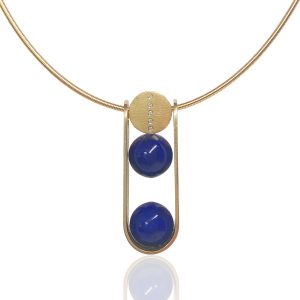 Unique 3 in one 18ct gold lapis lazuli pendant