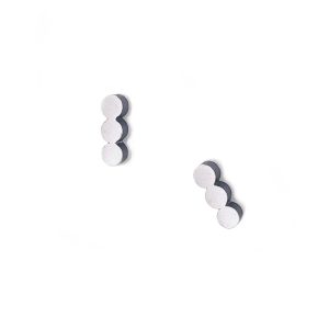 Mini 3 D.O.T earrings in silver