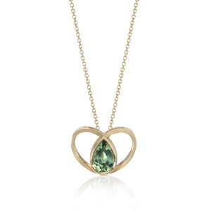 Unique Fly Fly pendant with green tourmaline