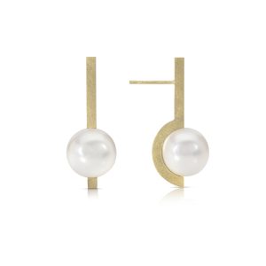 Midi continuity earrings with white pearls