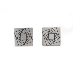 Silver rotated square cufflinks