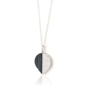 Art deco drop step pendant in black and white