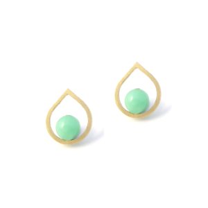 Drop earrings with gorgeous chrysoprase
