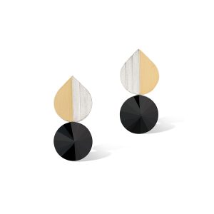 Art deco drop earrings with radiant onyx and 18ct gold