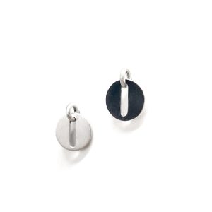 Black and white reversible earrings