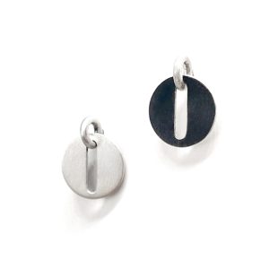 Black and white reversible earrings