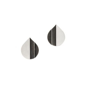 Mini Art Deco drop earrings black and white