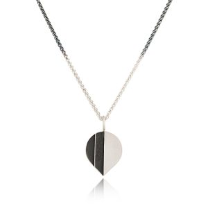 Art Deco drop step pendant in black and white