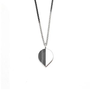 Art Deco drop step pendant in black and white