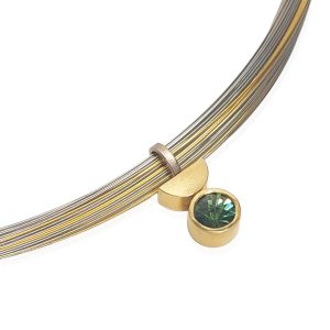 Unique tourmaline pendant on multistring chain