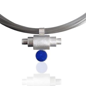 Multi tube pendant with lapis lazuli